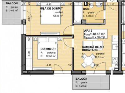 4 Apartamente de vânzare cu 3 camere la stadiul de semifinisat in Apahida